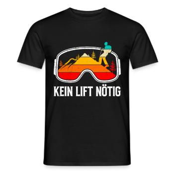 Ski Touring Erobert den Berg wie ein König - Männer T-Shirt - Schwarz - Vorne - AI Model Male 178 light (178cm)