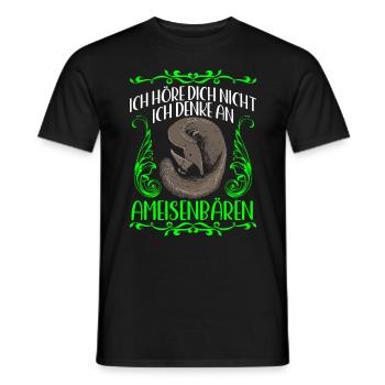 Ich denke an Ameisenbär Ameisenfresser - Männer T-Shirt - Schwarz - Vorne - AI Model Male 178 light (178cm)
