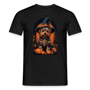 Yorkshire Terrier Hexe Halloween Yorkshire Terrier - Männer T-Shirt - Schwarz - Vorne - AI Model Male 178 light (178cm)