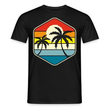 Palmen Retro Vintage - Männer T-Shirt - Schwarz - Vorne - AI Model Male 178 light (178cm)
