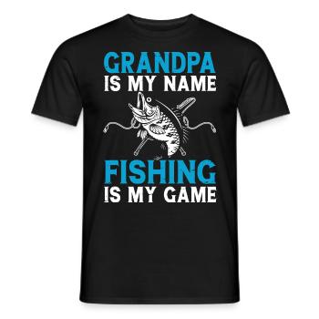 Opa Angeln Angler Fischen - Männer T-Shirt - Schwarz - Vorne - AI Model Male 178 light (178cm)