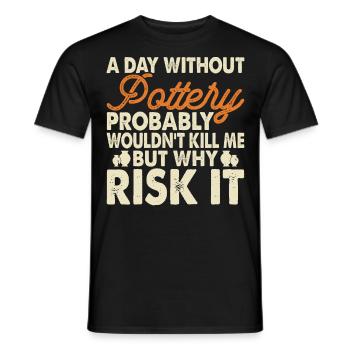 Pottery Pottery Pottery - Men's T-Shirt - black - Front - AI Model Male 178 light (178cm)