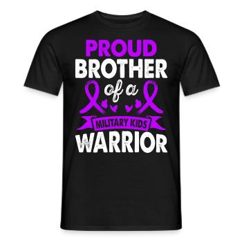 Bruder Des Militärs Kinder Kriegerbewusstsein Lila - Männer T-Shirt - Schwarz - Vorne - AI Model Male 178 light (178cm)
