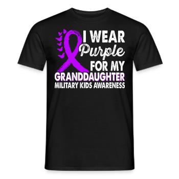 Portez du violet pour la petite-fille Mois de la conscience - T-shirt homme - noir - Devant - AI Model Male 178 light (178cm)