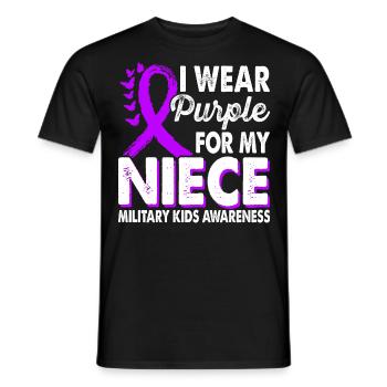 Portez du violet pour les nièces Enfants militaires - T-shirt homme - noir - Devant - AI Model Male 178 light (178cm)