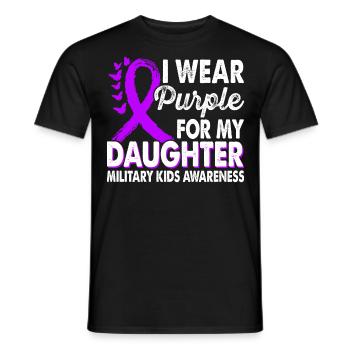 Portez du violet pour le Mois de la sensibilisation - T-shirt homme - noir - Devant - AI Model Male 178 light (178cm)