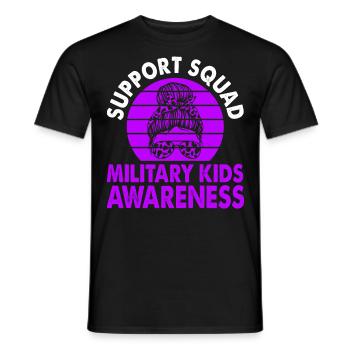 Support Squad Military Kids Awareness Month Lila - Männer T-Shirt - Schwarz - Vorne - AI Model Male 178 light (178cm)