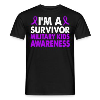 Survivor Military Kids Awareness Month Lila Band - Männer T-Shirt - Schwarz - Vorne - AI Model Male 178 light (178cm)