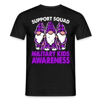 Support Squad Military Kids Awareness Month Lila - Männer T-Shirt - Schwarz - Vorne - AI Model Male 178 light (178cm)