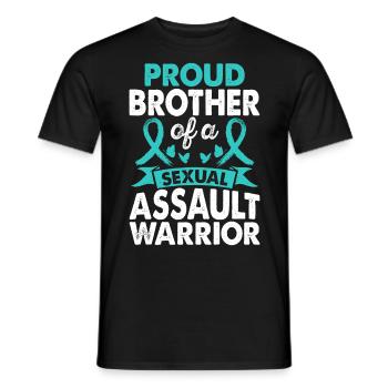 Brother of Sexual Assault Warrior Awareness - Men's T-Shirt - black - Front - AI Model Male 178 light (178cm)