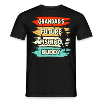 Grandpas futur compagnon de pêche - T-shirt homme - noir - Devant - AI Model Male 178 light (178cm)
