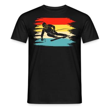 Ski Skifahren Skifahrer - Männer T-Shirt - Schwarz - Vorne - AI Model Male 178 light (178cm)