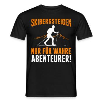 Skitour Nur für Wahre Abenteurer! Tourenski - Männer T-Shirt - Schwarz - Vorne - AI Model Male 178 light (178cm)