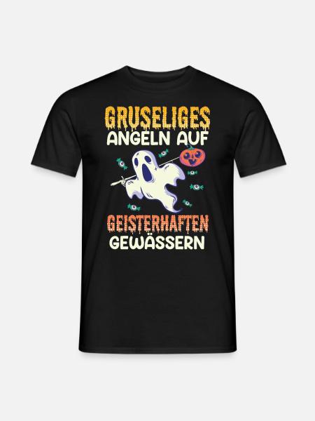 Gespenster Shirt Gruseliges Angeln Spuken Geist - Männer T-Shirt - Schwarz