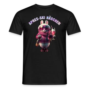 Après-Ski Bunny Cool avec Cocktail Ski Party - T-shirt homme - noir - Devant - AI Model Male 178 light (178cm)