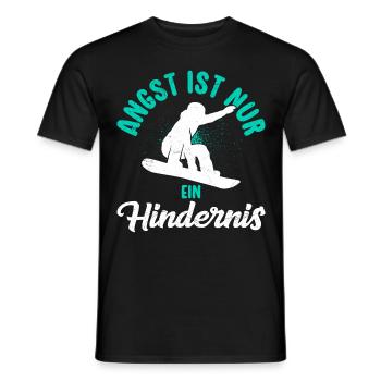Snowboard Freestyler Angst ist nur ein Hindernis - Männer T-Shirt - Schwarz - Vorne - AI Model Male 178 light (178cm)
