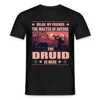 Druids - Masters of Nature - Role Playing Design - Men's T-Shirt - black - Front - AI Model Male 178 light (178cm)
