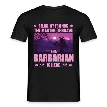 Barbarian - Master of Courage: Wild Strength - Men's T-Shirt - black - Front - AI Model Male 178 light (178cm)