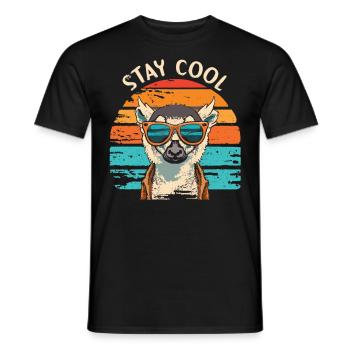 Restez au frais lémurien - T-shirt homme - noir - Devant - AI Model Male 178 light (178cm)