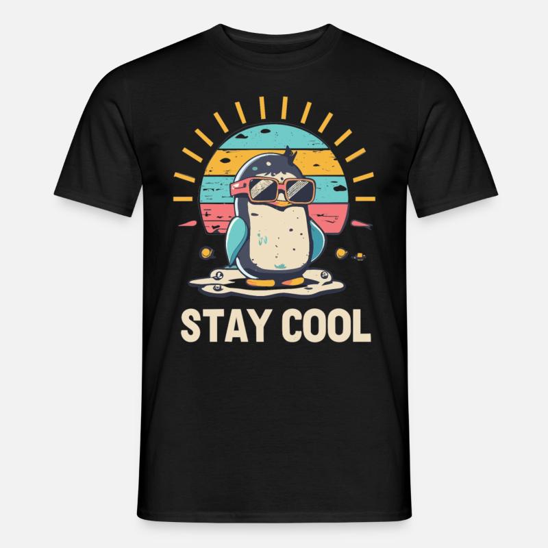 Chillen mit Stil: Pinguin-Edition - Männer T-Shirt - Schwarz