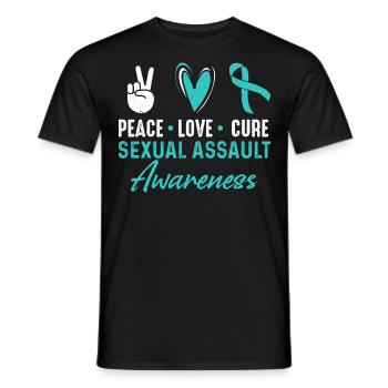 Peace Love Cure Awareness Month for - Men's T-Shirt - black - Front - AI Model Male 178 light (178cm)