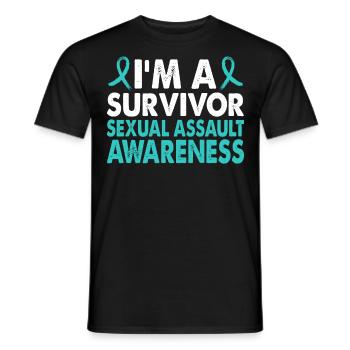 Survivors of Awareness Month for - Men's T-Shirt - black - Front - AI Model Male 178 light (178cm)