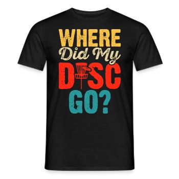 Discgolf Disc Golf - Men's T-Shirt - black - Front - AI Model Male 178 light (178cm)