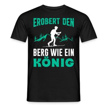 Ski Touring Erobert den Berg wie ein König - Männer T-Shirt - Schwarz - Vorne - AI Model Male 178 light (178cm)