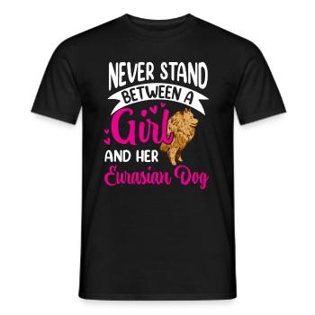 Mädchen und ihr Eurasier Eurasian Dog - Männer T-Shirt - Schwarz - Vorne - AI Model Male 178 light (178cm)