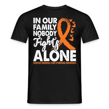 No one fights alone crps awareness month orange - Men's T-Shirt - black - Front - AI Model Male 178 light (178cm)