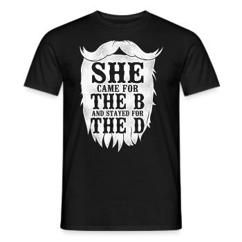 Amoureux de la barbe Homme barbu Elle est venue - T-shirt homme - noir - Devant - AI Model Male 178 light (178cm)