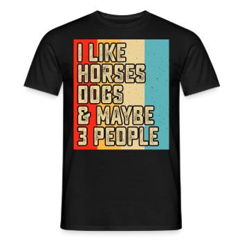 Pferde Hunde - Männer T-Shirt - Schwarz - Vorne - AI Model Male 178 light (178cm)