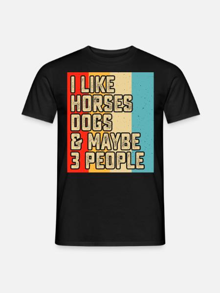 Pferde Hunde - Männer T-Shirt - Schwarz