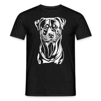 Majestic beauty: The Rottweiler in white - Men's T-Shirt - black - Front - AI Model Male 178 light (178cm)