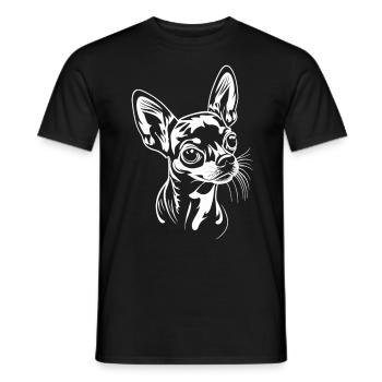 Pure elegance: the Chihuahua portrait in white - Men's T-Shirt - black - Front - AI Model Male 178 light (178cm)