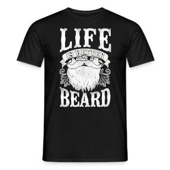 Beard Lover Bearded Man Life Is - Men's T-Shirt - black - Front - AI Model Male 178 light (178cm)