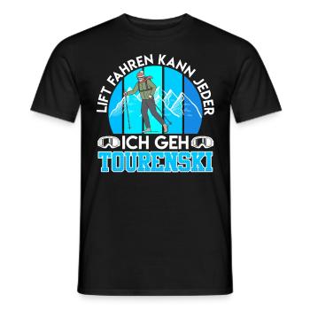 Skitouring Ich Geh Tourenski Skibergsteiger - Männer T-Shirt - Schwarz - Vorne - AI Model Male 178 light (178cm)