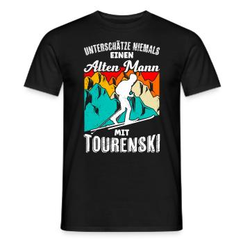 Unterschätze Niemals einen Alten Mann mit - Männer T-Shirt - Schwarz - Vorne - AI Model Male 178 light (178cm)