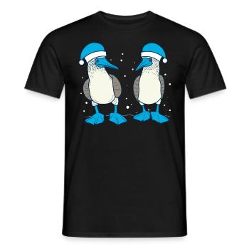 Blue-footed booby Santa hat - Men's T-Shirt - black - Front - AI Model Male 178 light (178cm)