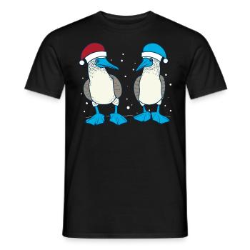 Blue-footed booby Christmas - Men's T-Shirt - black - Front - AI Model Male 178 light (178cm)