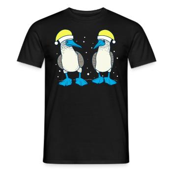 Blue-footed booby Christmas - Men's T-Shirt - black - Front - AI Model Male 178 light (178cm)