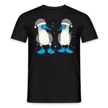 Blue-footed booby Christmas - Men's T-Shirt - black - Front - AI Model Male 178 light (178cm)