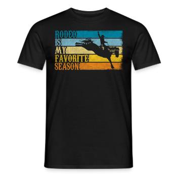 Rodeo Is My Favorite Season Retro Rodeo Cowboy - Männer T-Shirt - Schwarz - Vorne - AI Model Male 178 light (178cm)