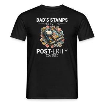 Timbre-poste vintage Collector Papa Philatéliste - T-shirt homme - noir - Devant - AI Model Male 178 light (178cm)
