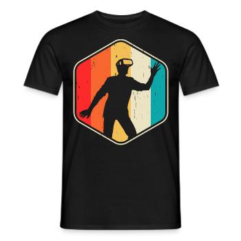 VR Virtual Reality - Men's T-Shirt - black - Front - AI Model Male 178 light (178cm)