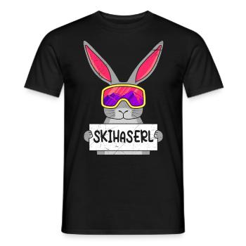 Skihaserl Skihasen Shirt Skihasen Apres Party - Männer T-Shirt - Schwarz - Vorne - AI Model Male 178 light (178cm)