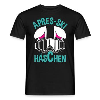 Apres-Ski Häschen Apres-Ski Bunny Apres-Ski Haserl - Männer T-Shirt - Schwarz - Vorne - AI Model Male 178 light (178cm)