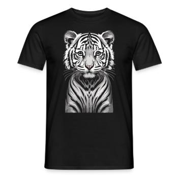 Childlike fascination: The Bengal tiger cub - Men's T-Shirt - black - Front - AI Model Male 178 light (178cm)