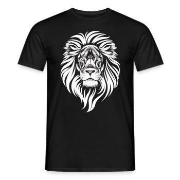 La Majesté : Le Lion Blanc - T-shirt homme - noir - Devant - AI Model Male 178 light (178cm)