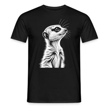 Mignons explorateurs: le portrait de suricate - T-shirt homme - noir - Devant - AI Model Male 178 light (178cm)